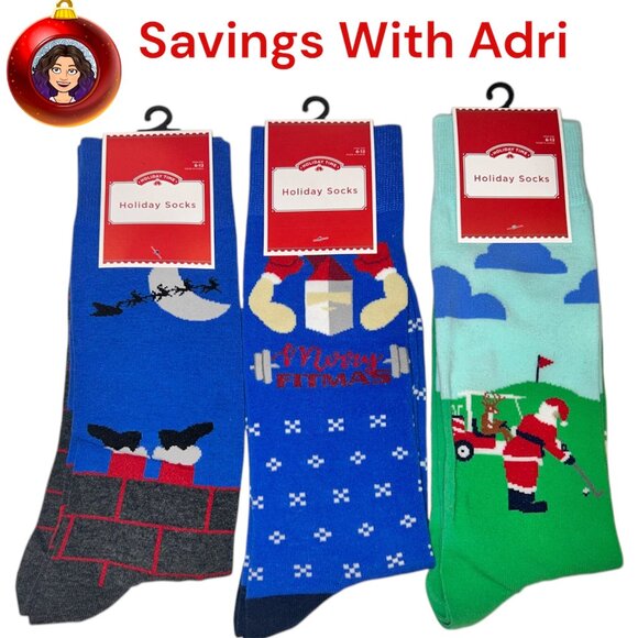 Holiday Time Men's Holiday Socks Size 6-12 - Picture 1 of 4